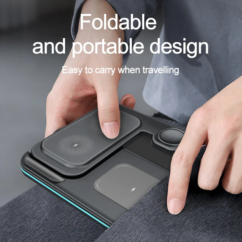 Trending 3-in-1 Wireless Charging Station for Cellphone Smartwatch Earphone 10W Output 5V/2A Type-C Port OTP/OVP Protection