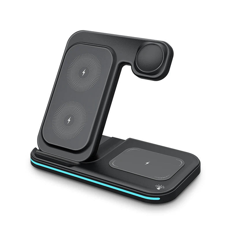 Trending 3-in-1 Wireless Charging Station for Cellphone Smartwatch Earphone 10W Output 5V/2A Type-C Port OTP/OVP Protection