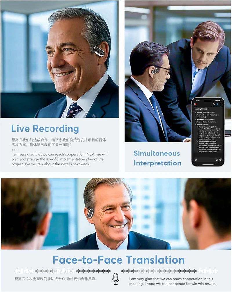 Audivo Pulse Open‑Ear Translation Earbuds